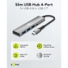USB-хаб Goobay Slim 4-портовий USB-C на USB-C/USB-A 5 Gbit/s Grey (4040849765629)