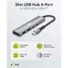 USB-хаб Goobay Slim 4-портовий USB-C на USB-C/USB-A 5 Gbit/s Grey (4040849765636)
