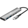 USB-хаб Goobay Slim 4-портовий USB-C на USB-C/USB-A 5 Gbit/s Grey (4040849765636)