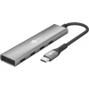 USB-хаб Goobay Slim 4-портовый USB-C на USB-C 5 Gbit/s Grey (4040849765643)