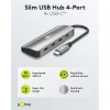 USB-хаб Goobay Slim 4-портовий USB-C на USB-C 10 Gbit/s Grey (4040849765650)