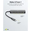 USB-хаб Goobay Slim 4-портовий USB-C на USB-C 10 Gbit/s Grey (4040849765650)