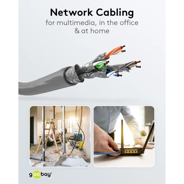 Мережевий кабель Goobay CAT 6A S/FTP 50 м Grey (4040849960932)