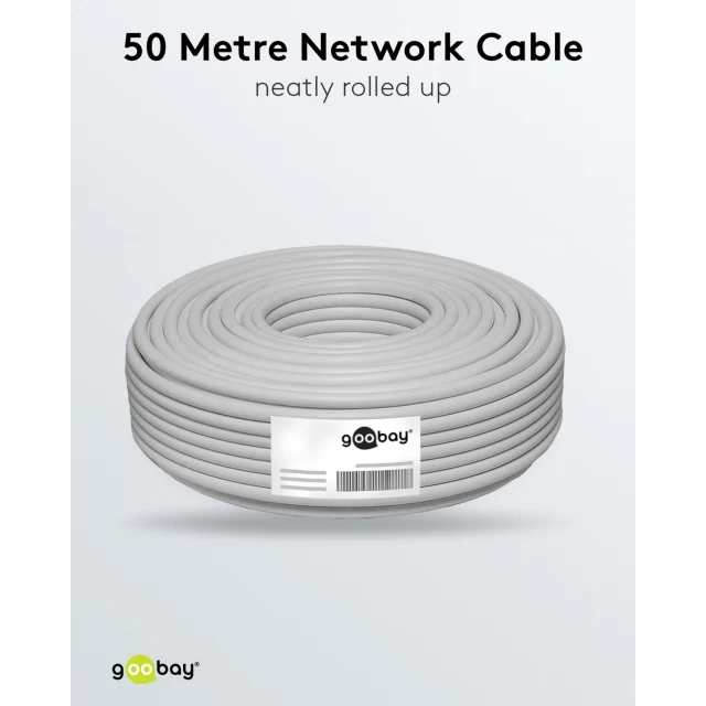 Мережевий кабель Goobay CAT 6A S/FTP 50 м Grey (4040849960932)