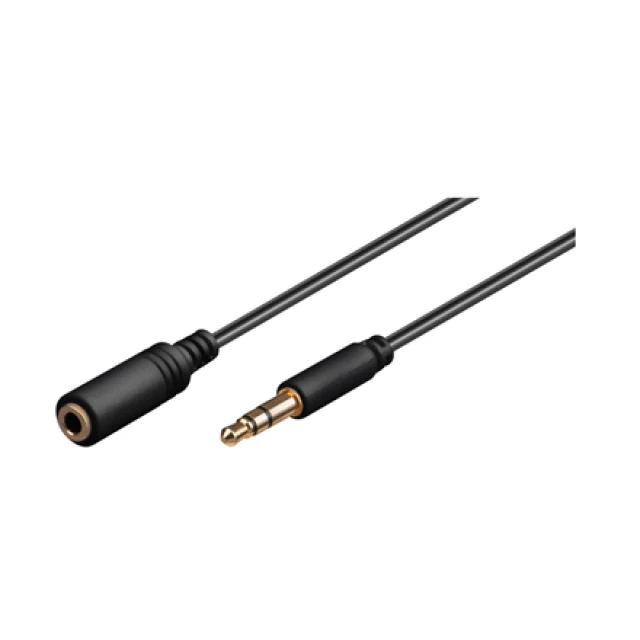 Подовжувач аудіо Goobay 3,5 мм mini-jack 5 м Black (4040849971228)