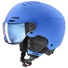 Гірськолижний шолом дитячий UVEX Rocket Jr. Visor Matte Blue (4043197340678)