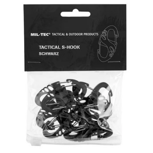 Набір карабінів MIL-TEC S-Hook Black (4046872397721)