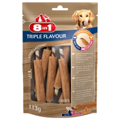 Жувальні ласощі для собак 8in1 Triple Flavour Żeberka з куркою 6 шт (4048422144700)