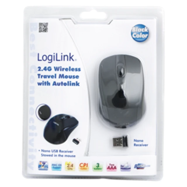 Миша LogiLink ID0031 бездротова оптична міні Black (4052792004151)