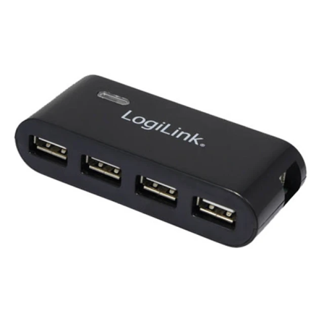 USB-хаб LogiLink USB 2.0 4 порти з блоком живлення Black (4052792004410)