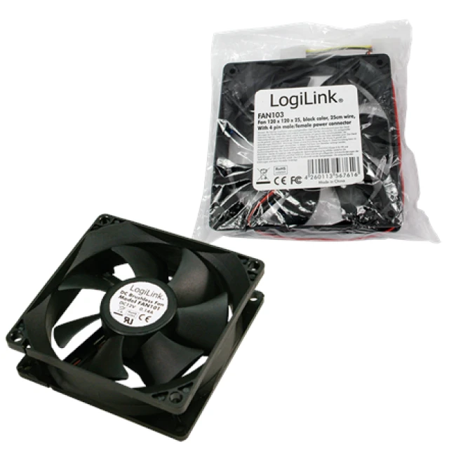 Вентилятор для корпуса LogiLink FAN103 Black (4052792004724)