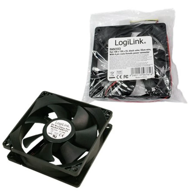 Вентилятор для корпуса LogiLink FAN103 Black (4052792004724)