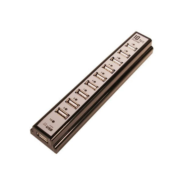 USB-хаб LogiLink USB 2.0 10 портів з блоком живлення (4052792004779)