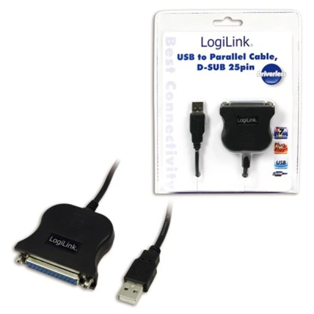 Адаптер LogiLink USB-A на LPT DB25 1,8 м (4052792005738)