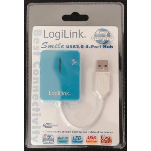 USB-хаб LogiLink 4 порти Smile Blue (4052792007817)