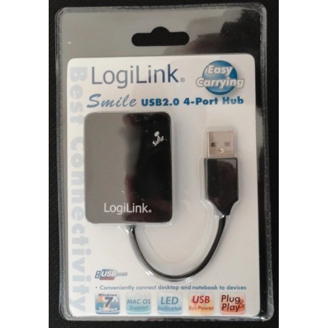 USB-хаб LogiLink USB 2.0 4 порти Black (4052792007848)