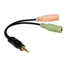 Адаптер аудіо LogiLink 3,5 мм jack 4-pin на 2x 3,5 мм 0,15 м Black (4052792028812)