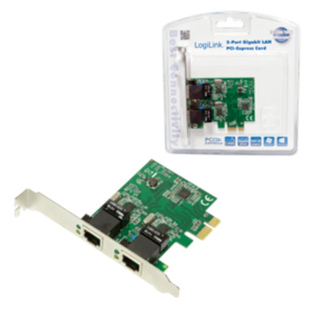 Мережева карта LogiLink 2x Gigabit Ethernet PCI Express 2.0 (4052792030600)