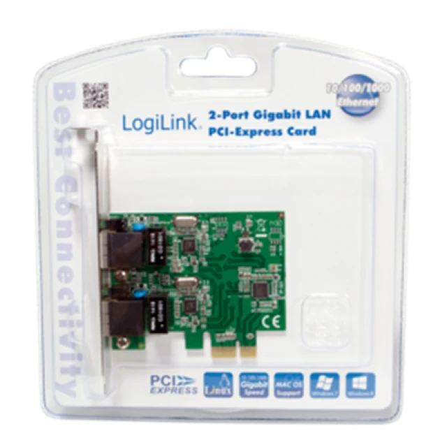 Мережева карта LogiLink 2x Gigabit Ethernet PCI Express 2.0 (4052792030600)