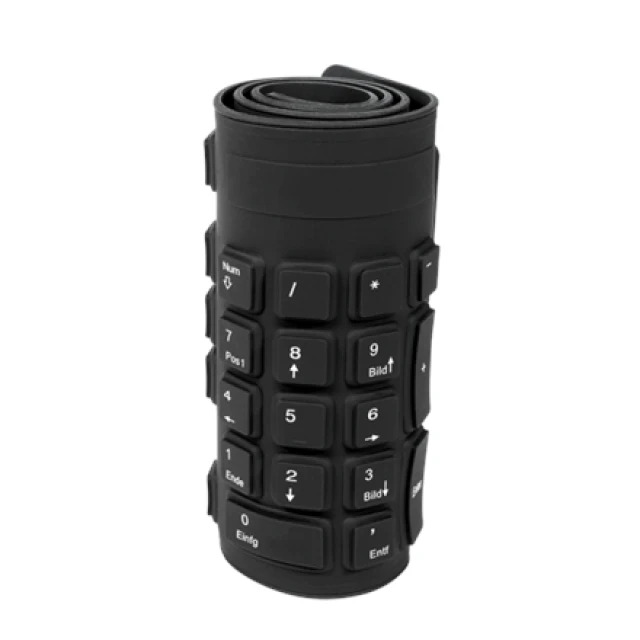 Клавіатура LogiLink ID0019A гнучка водонепроникна USB + PS/2 німецька розкладка Black (4052792038965)