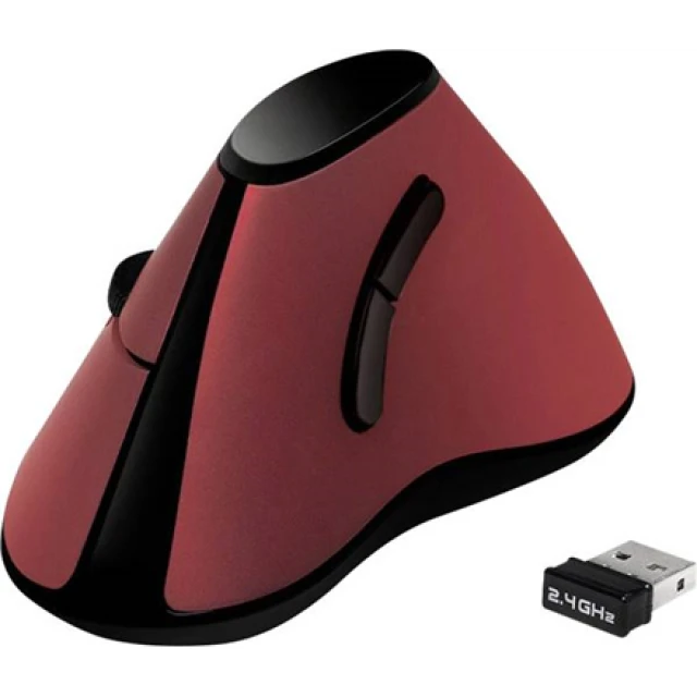 Миша LogiLink ID0159 бездротова оптична ергономічна вертикальна Red (4052792045680)