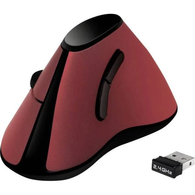 Миша LogiLink ID0159 бездротова оптична ергономічна вертикальна Red (4052792045680)