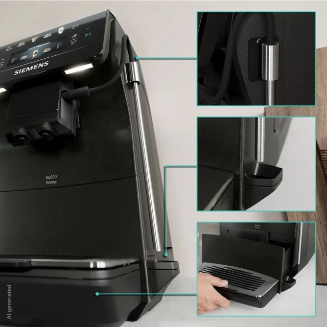 Кавомашина автоматична Siemens EQ600 iAroma TP603E08 15 bar Piano Black (4242003980200)