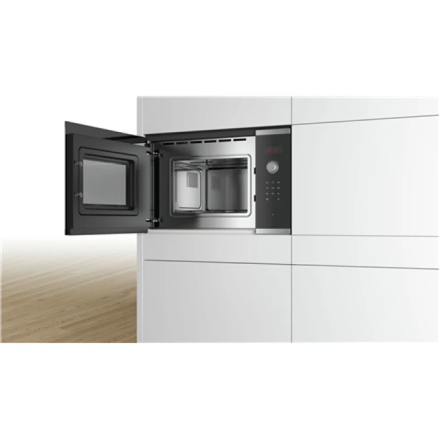 Мікрохвильова піч Bosch BFL523MS0 вбудована 20 л 800 Вт Silver (4242005038855)