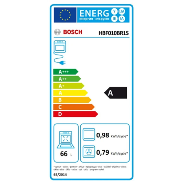 Духова шафа Bosch HBF010BR1S 66 л A багатофункційна Stainless steel (4242005046867)