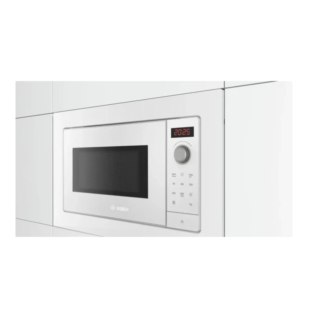 Мікрохвильова піч Bosch BFL623MW3 вбудована 20 л 800 Вт з конвекцією White (4242005291229)