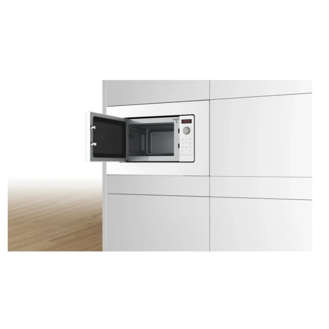 Мікрохвильова піч Bosch BFL623MW3 вбудована 20 л 800 Вт з конвекцією White (4242005291229)