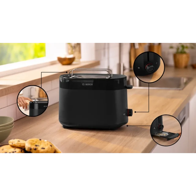 Тостер Bosch TAT2M123 MyMoment 950 Вт 2 слота Black (4242005402977)