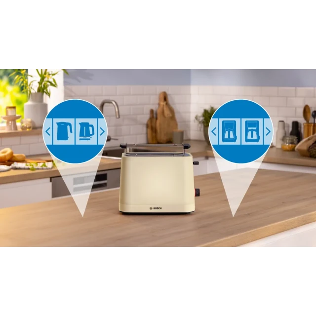 Тостер Bosch TAT3M127 MyMoment 2 слота Beige (4242005403073)