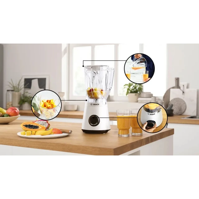 Блендер Bosch MMB6141W VitaPower Series 4 1200 Вт 1,5 л White (4242005476473)