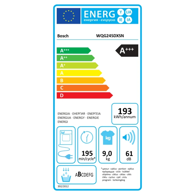 Сушильна машина Bosch WQG245DXSN з тепловим насосом 9 кг Grey (4242005523368)