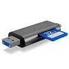 Зовнішній картрідер Raidsonic Icy Box IB-CR200-C SD/microSD USB 2.0 Type-C та Type-A OTG Anthracite (4250078164029)