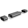 Зовнішній картрідер Raidsonic Icy Box IB-CR200-C SD/microSD USB 2.0 Type-C та Type-A OTG Anthracite (4250078164029)
