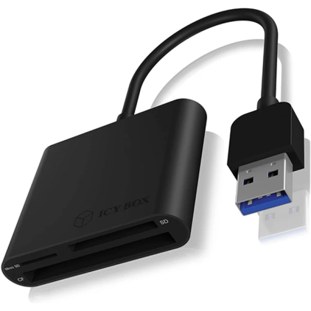 Зовнішній картрідер Raidsonic Icy Box IB-CR301-U3 USB 3.0 3 слоти CF/SD/microSD (4250078166740)