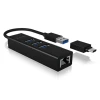 USB-хаб Raidsonic Icy Box IB-HUB1419-LAN 4 порти USB 3.0 Type-A Type-C Gigabit LAN (4250078171805)