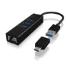 USB-хаб Raidsonic Icy Box IB-HUB1419-LAN 4 порти USB 3.0 Type-A Type-C Gigabit LAN (4250078171805)