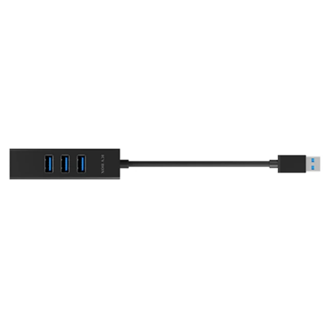 USB-хаб Raidsonic Icy Box IB-HUB1419-LAN 4 порти USB 3.0 Type-A Type-C Gigabit LAN (4250078171805)
