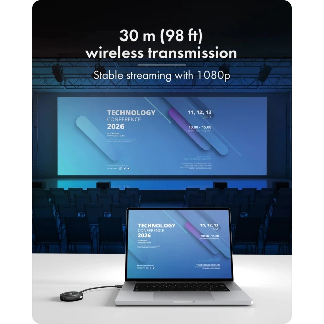 Бездротова система передачі відеосигналу Raidsonic IB-WL101 USB-C на HDMI (4250078174967)
