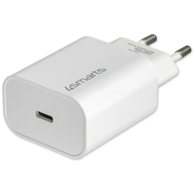 Мережевий зарядний пристрій 4smarts VoltPlug 20W PD USB-C з кабелем USB-C to Lightning White (465591)