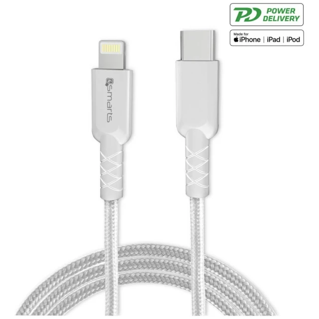 Мережевий зарядний пристрій 4smarts VoltPlug 20W PD USB-C з кабелем USB-C to Lightning White (465591)