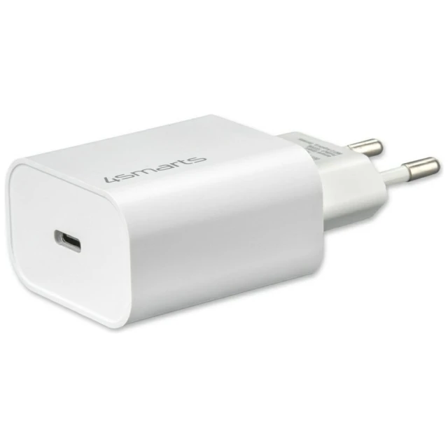 Мережевий зарядний пристрій 4smarts VoltPlug 20W PD USB-C з кабелем USB-C to Lightning White (465591)