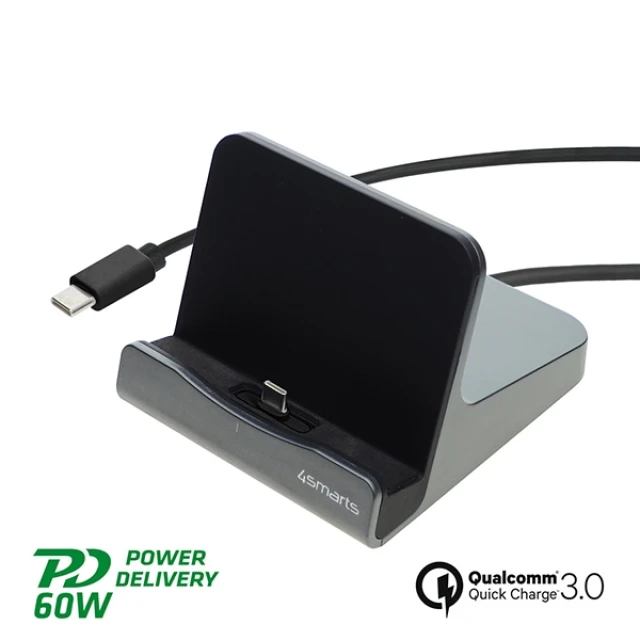 Док-станція 4smarts VoltDock USB-C 60W для планшетів Gunmetal (462261)