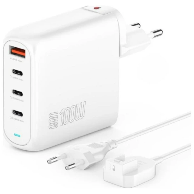 Зарядний пристрій 4smarts Flex Pro 100W 3xUSB-C + 1xUSB-A White (544100)