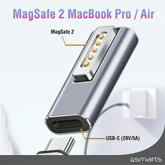 Адаптер 4smarts USB-C PD 100W MagSafe 2 (540466)