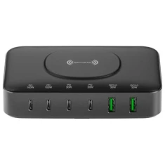 Зарядна станція 4smarts 7в1 100W з бездротовою зарядкою Black-Grey (540571)