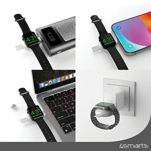 Зарядний пристрій 4smarts MFI Fast Charger для Apple Watch Silver (541000)